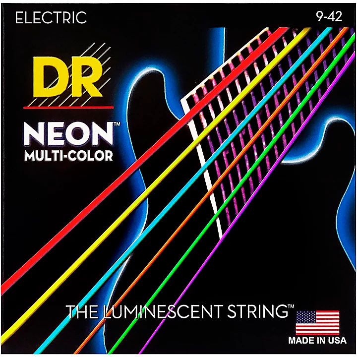 Hi Def NEON Multi Color Coated Lite Electric Guitar Strings