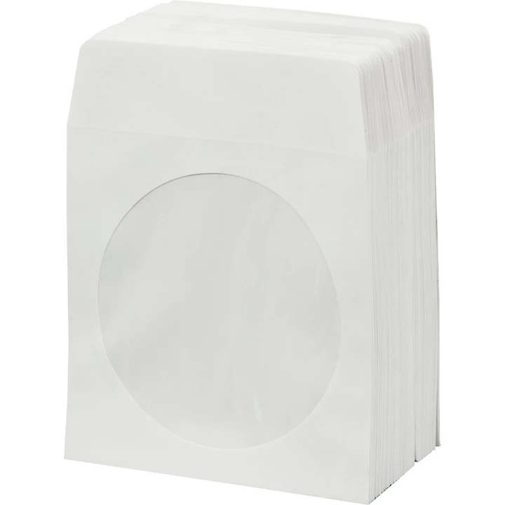 CD DVD Paper Sleeves with Window 100 Pack