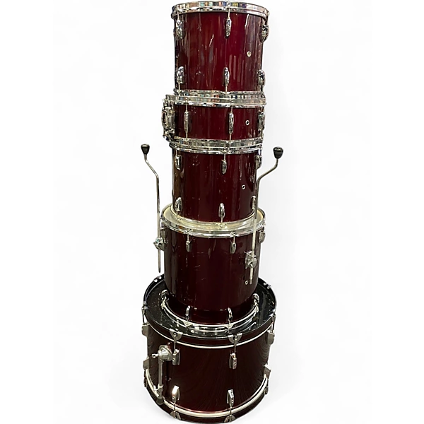 Pearl Used Pearl 5 Piece export series Burgundy Drum Kit.gc