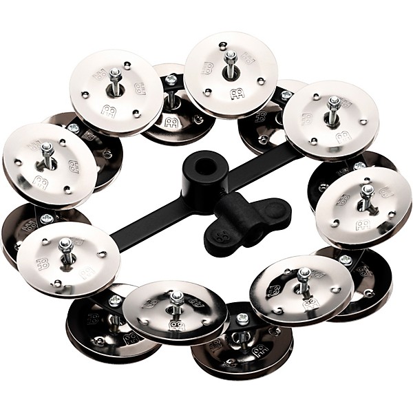 Headliner Hi Hat Tambourine Steel Jingles Black 2 Row