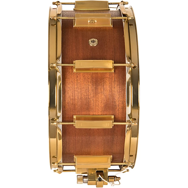 Classic Wood Mahogany Snare Drum with Gold Hardware
