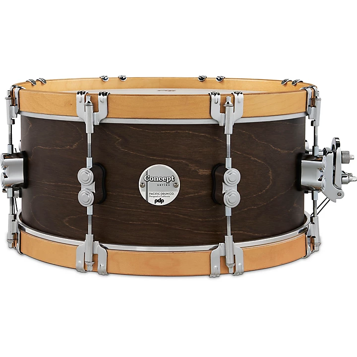 PDP by DW Concept Classic Snare Drum With Wood Hoops 14 x 6.5 in. Walnut/Natural Hoops