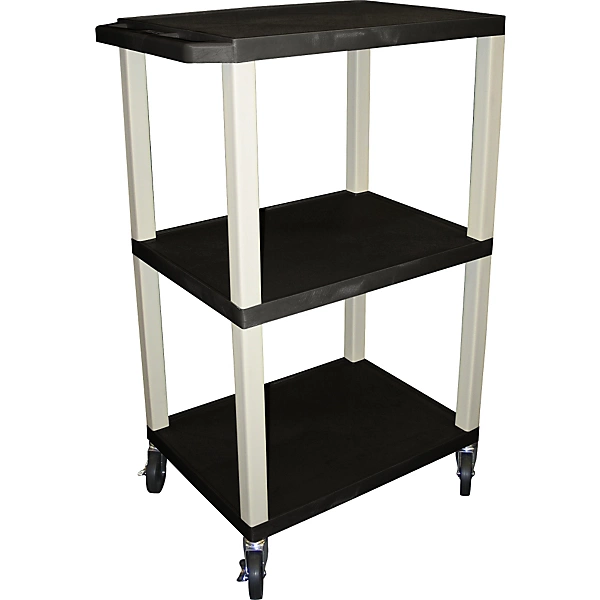 Tuffy Plastic 42 3 Shelf Utility Cart Blue and Nickel Small