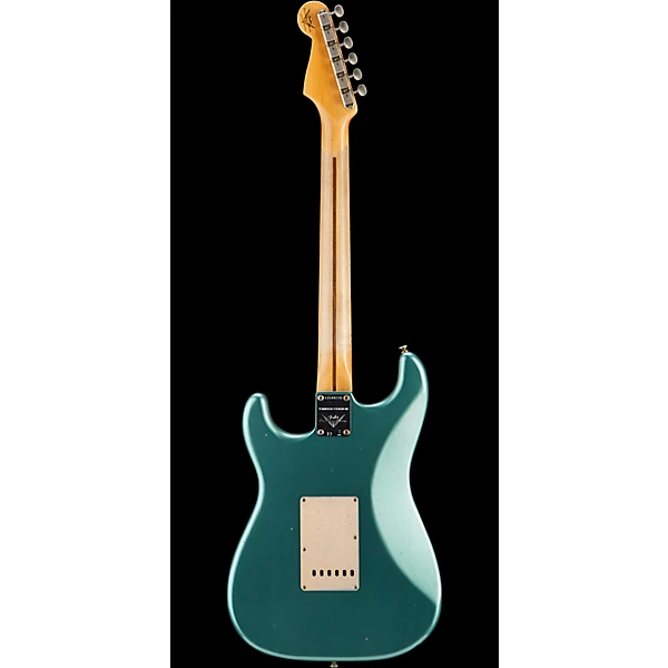 Fender Custom Shop 55 Dual Mag Stratocaster Journeyman Relic Maple Fingerboard Limited Edition Electric Guitar Super Faded Aged Sherwood Green Metallic