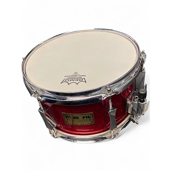 Pork Pie USA Used 2001 Pork Pie USA 10in Snare Red Sparkle Drum.gc