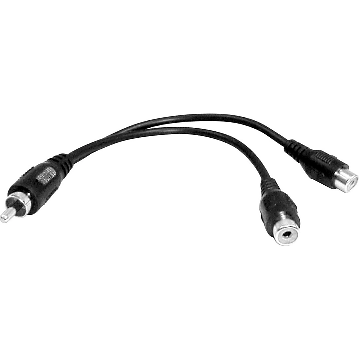 Essential Y Adapter RCA Male to RCA Female Black 6 in