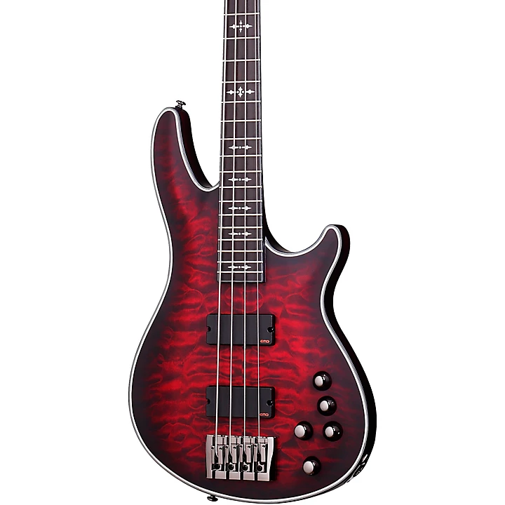 Hellraiser Extreme 4 Electric Bass Guitar Satin Crimson Red Burst