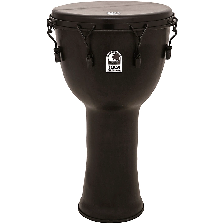 Toca Freestlyle Mechanically Tuned Djembe With Extended Rim 14 in. Black Mamba