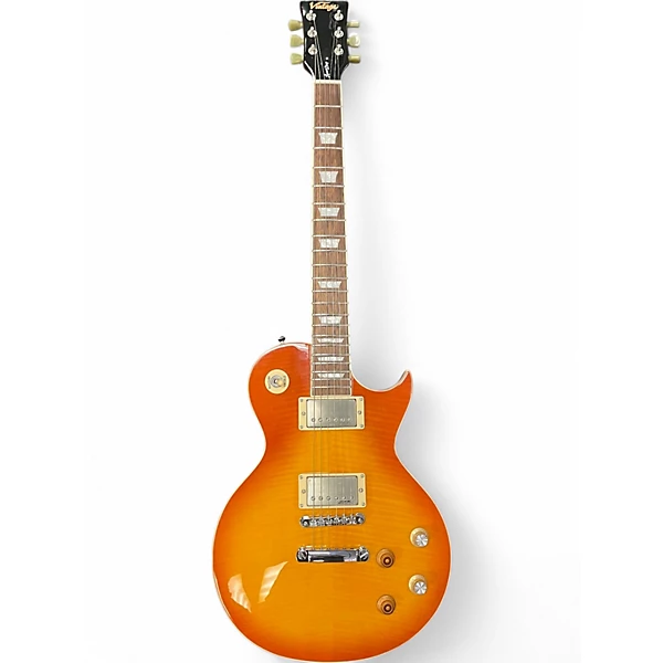 Vintage Used Vintage V 100 Lemon Drop Honey Burst Solid Body Electric Guitar.gc