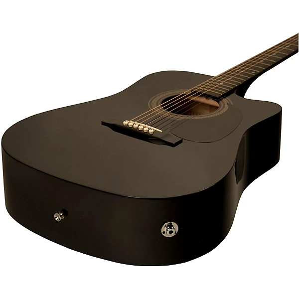 Rogue RA 090 Dreadnought Cutaway Acoustic Electric Guitar Black