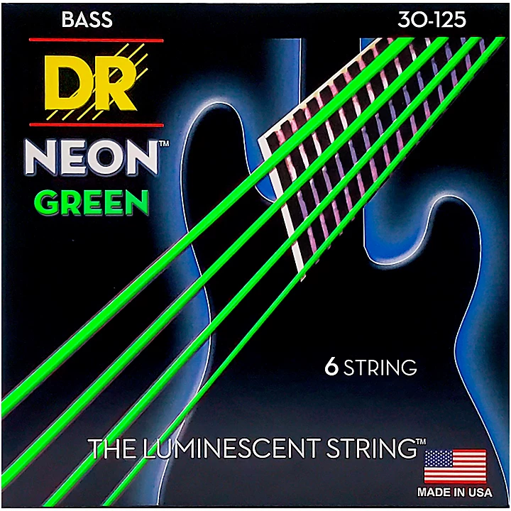 NEON Hi Def Green Bass SuperStrings Medium 6 String