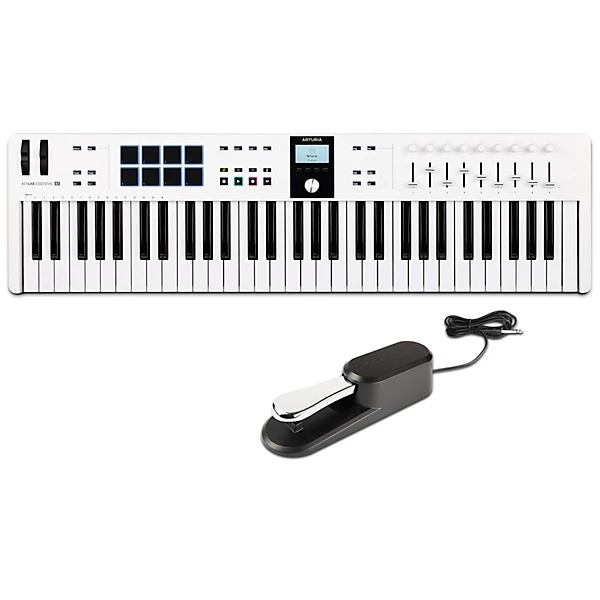 KeyLab Essential 61 mk3 Keyboard Controller With Universal Sustain Pedal White