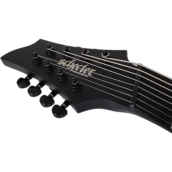 Schecter Guitar Research PT 8 MS Black Ops Left Handed Electric Guitar Satin Black Open Pore
