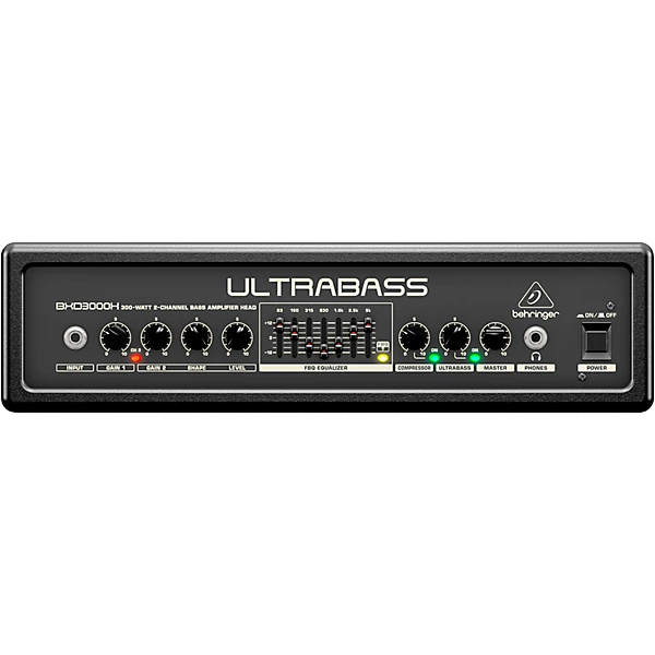 Behringer Ultrabass 300W 2 Channel 7 Band FBQ Equalizer Bass Amplifier Head Black