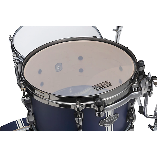 Open Box TAMA Superstar Hyper Drive Duo 5 Piece Shell Pack Level 1 Satin Blue Vertical Stripe
