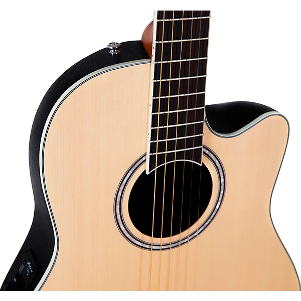 Applause AB24CS 4S Traditional Series Mid Depth Spruce Nylon String Classical Acoustic Electric Guitar Natural