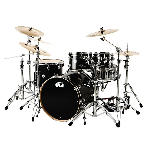Collectors Series 4 Piece Shell Pack with 23 Bass Drum Black Ice Chrome Hardware