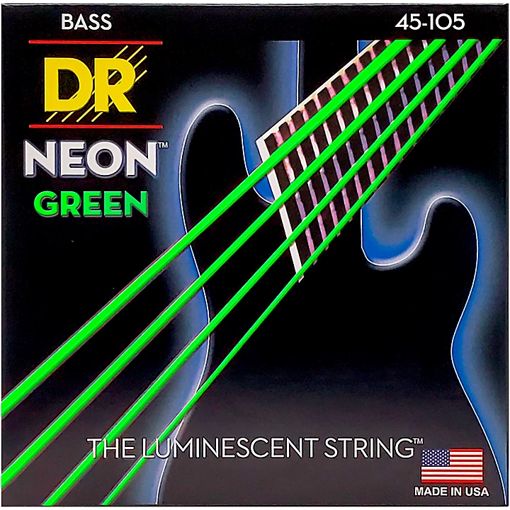 NEON Hi Def Green Bass SuperStrings Medium 4 String