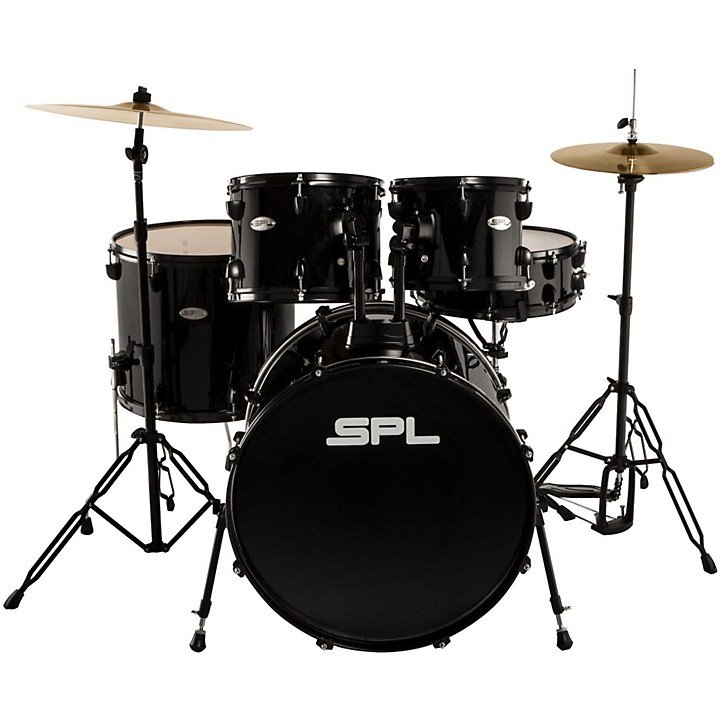 Sound Percussion Labs Unity 5 Piece Drum Set with Hardware Cymbals and Throne Level 1 Black J08439004002000.gc