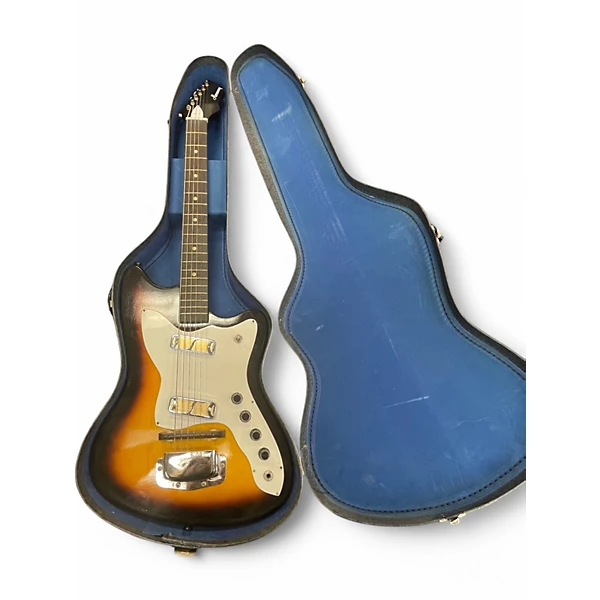 Vintage 1960s Harmony H 15 Bobcat Sunburst Solid Body Electric Guitar