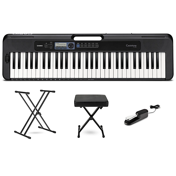 Casiotone CT S300 61 Key Digital Keyboard Essentials Bundle Blue