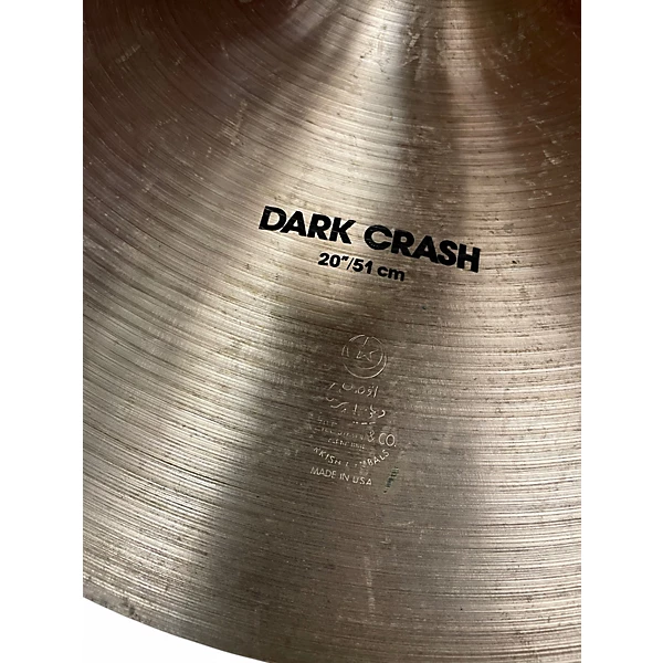 Zildjian Used Zildjian 20in K Custom Dark Crash Cymbal