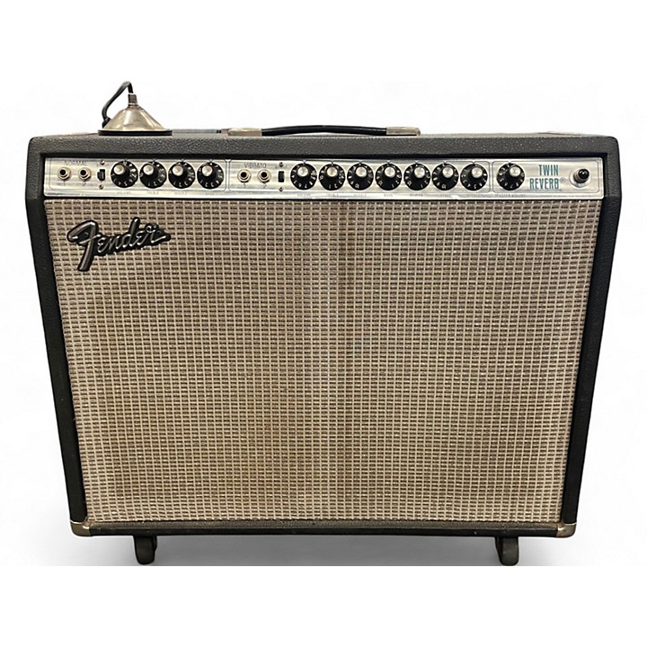 Vintage 1975 Fender 1975 Twin Reverb Silver Panel Tube Guitar Combo Amp