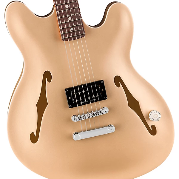 Fender Tom DeLonge Starcaster Electric Guitar Level 2 Satin Shoreline Gold