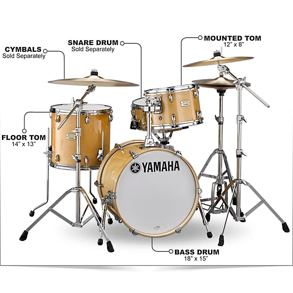 Stage Custom Birch 3 Piece Bop Shell Pack Natural Wood