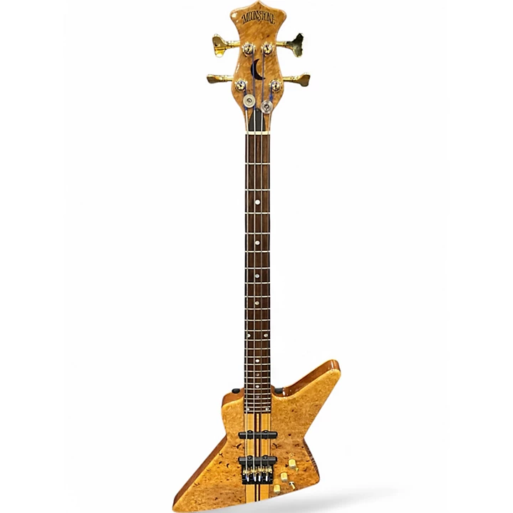 Vintage 1980s Moonstone EXPLODER BURL MAPLE Electric Bass Guitar