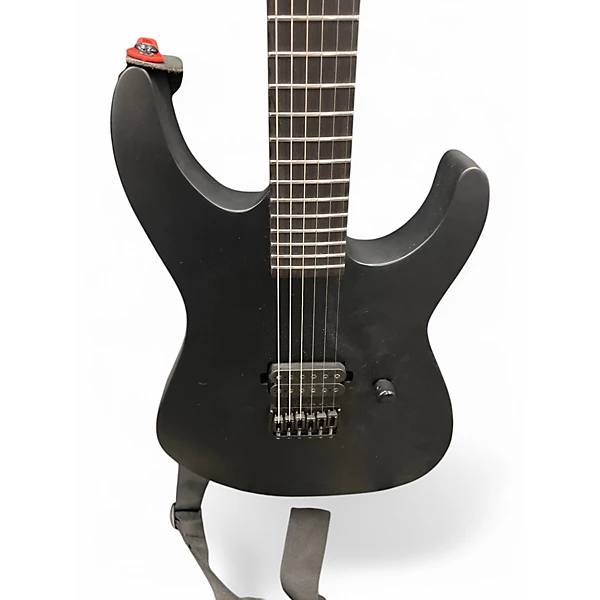 ESP Used ESP black metal 6HT Black Solid Body Electric Guitar.gc