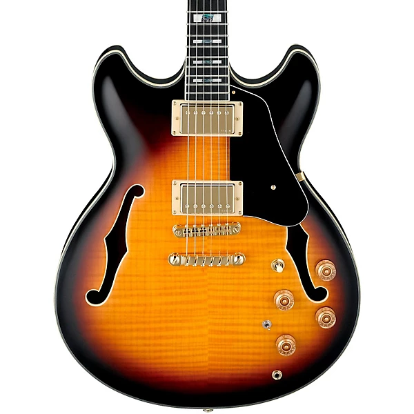 Ibanez JSM10 John Scofield Signature Semi Hollowbody Electric Guitar Vintage Yellow Sunburst