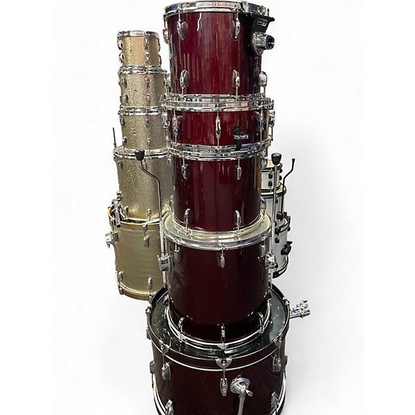 Pearl Used Pearl 5 Piece export series Burgundy Drum Kit.gc