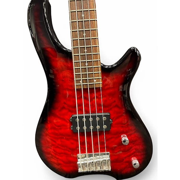 Used Fernandes TREMOR RED Electric Bass Guitar