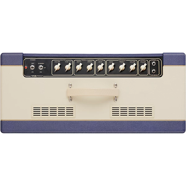 VOX VOX AC15 Custom 15W 1x12 Limited Edition Tube Guitar Combo Amp w/ KORG Pitchblack X Pedal Tuner Blue/Cream