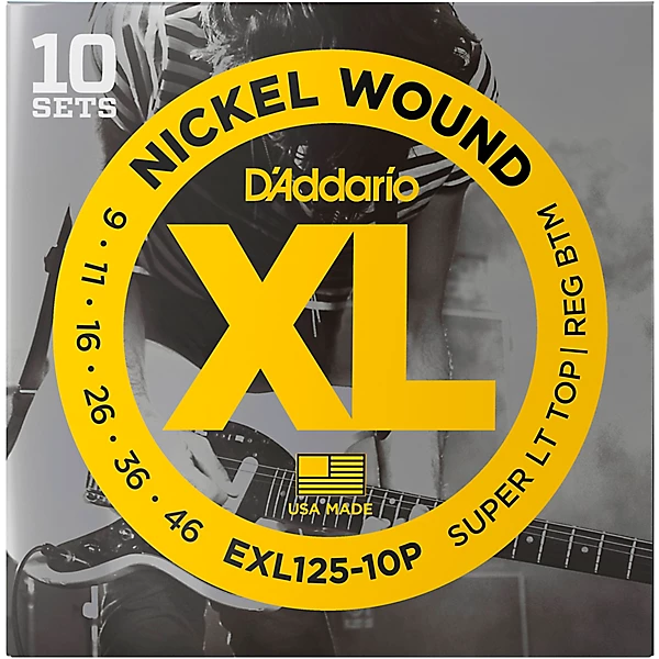EXL125 Super Light Top Regular Bottom Electric Guitar Strings 10 Pack