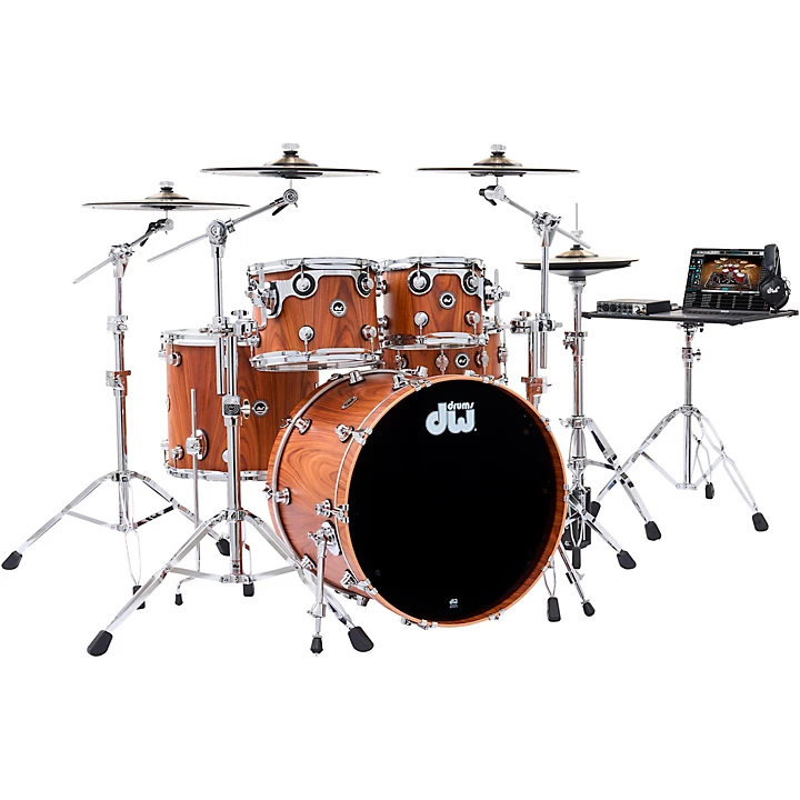 DW DWe Wireless Acoustic Electronic Convertible 5 Piece Drum Set Bundle With 22\