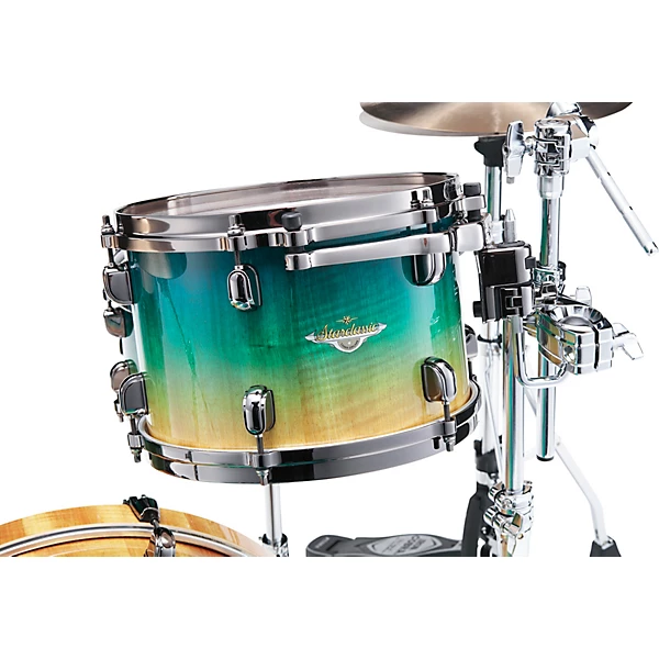 Starclassic Maple 3 Piece Shell Pack With 22 Bass Drum and Black Nickel Hardware Marine Shoreline Movingui Fade