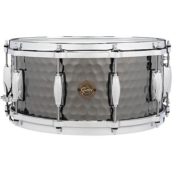 Gretsch Drums Hammered Black Steel Snare 14 x 6.5 in.