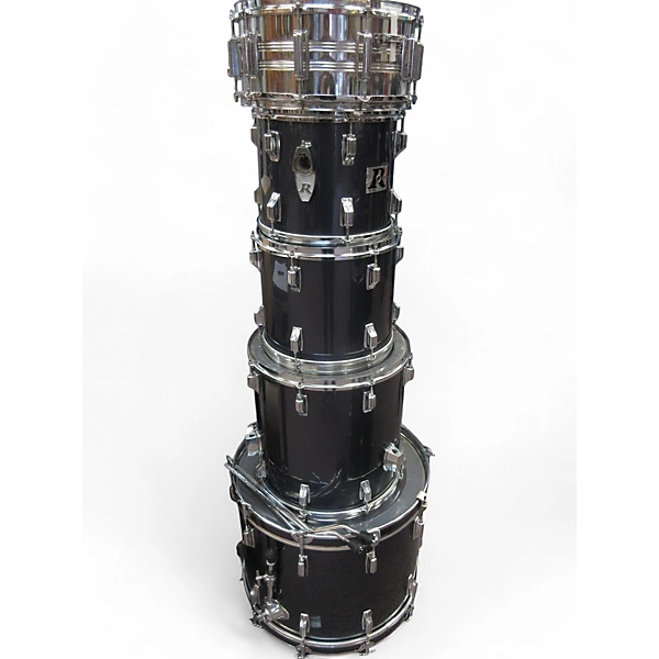 Vintage 1980s Rogers 5 Piece DRUM KIT Blue Drum Kit