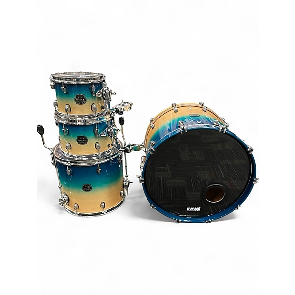 Mapex Used Mapex 4 Piece SATURN AQUA FADE Drum Kit.gc