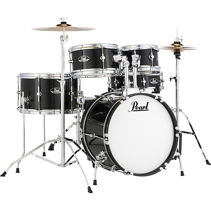 Roadshow Jr Drum Set with Hardware and Cymbals Jet Black