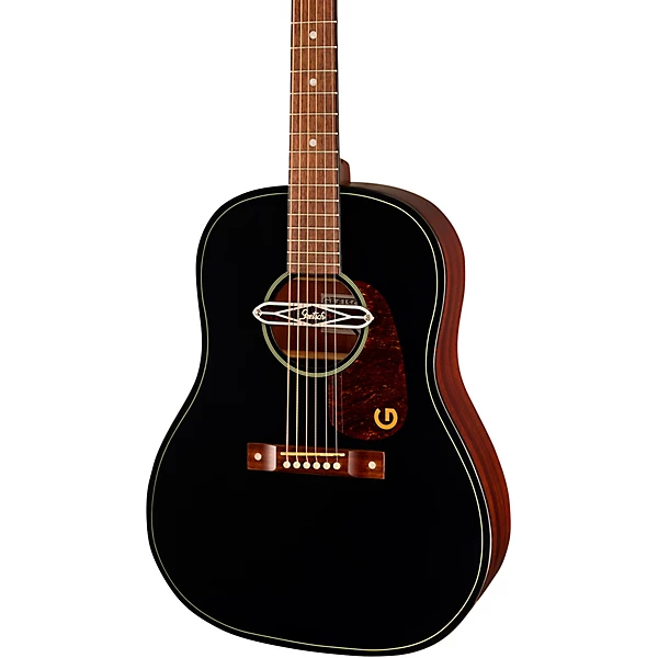 Deltoluxe Dreadnought Acoustic Electric Guitar Black Top