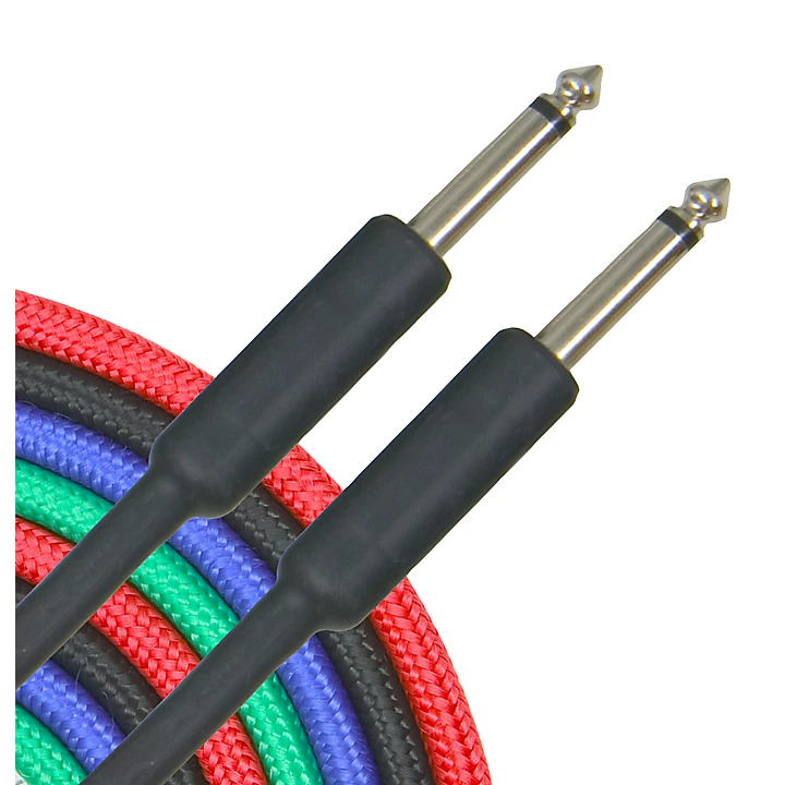 Braided Instrument Cable 1 4 Red 10 ft