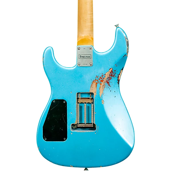 Cali Aged Electric Guitar Double Burst Metallic Blue over 3 Tone Burst