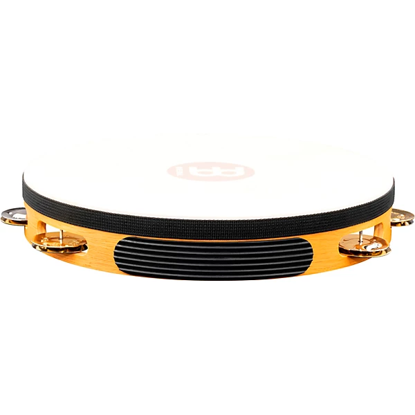 Recording Combo Goat Skin Wood Tambourine One Row Dual Alloy Jingles Super Natural