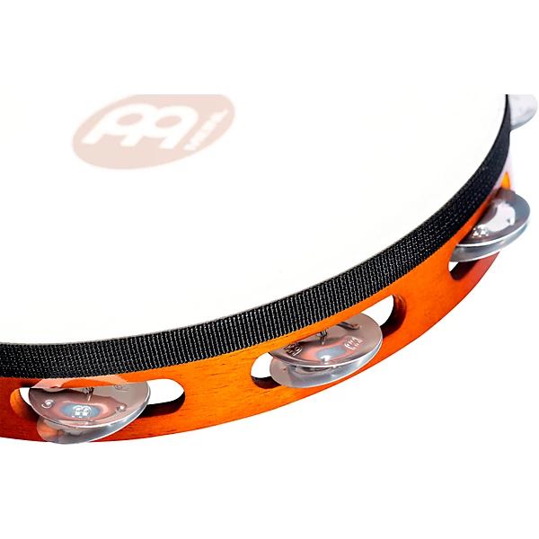 MEINL Goat Skin Wood Tambourine One Row Aluminum Jingles African Brown
