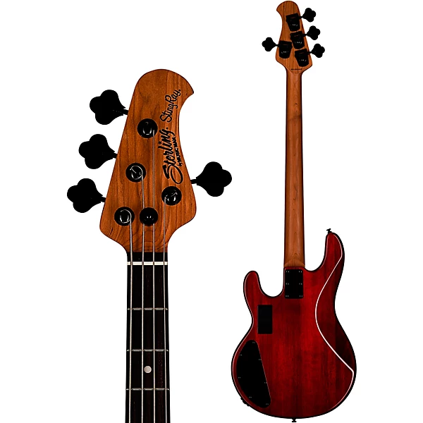 StingRay RAY34 HH Spalted Maple Top Bass Blood Orange Burst