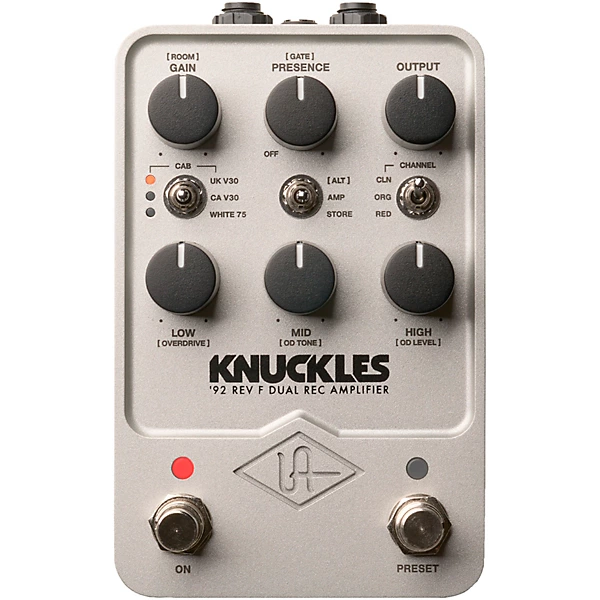 Universal Audio UAFX Knuckles 92 Rev F Dual Rec Amplifier Effects Pedal Level 1 Silver M15536004001000.gc