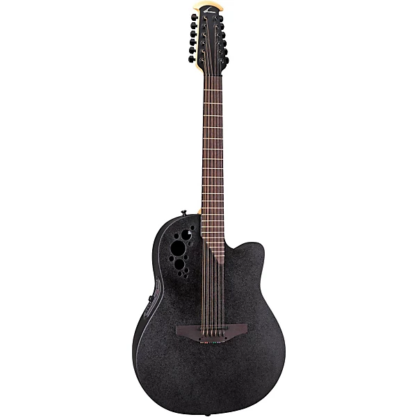 Ovation Elite 2058 TX 12 String Acoustic Electric Guitar Black
